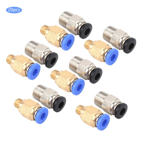 20Pcs Straight Pneumatic Fitting Push Connect PC4-M10/M6 2