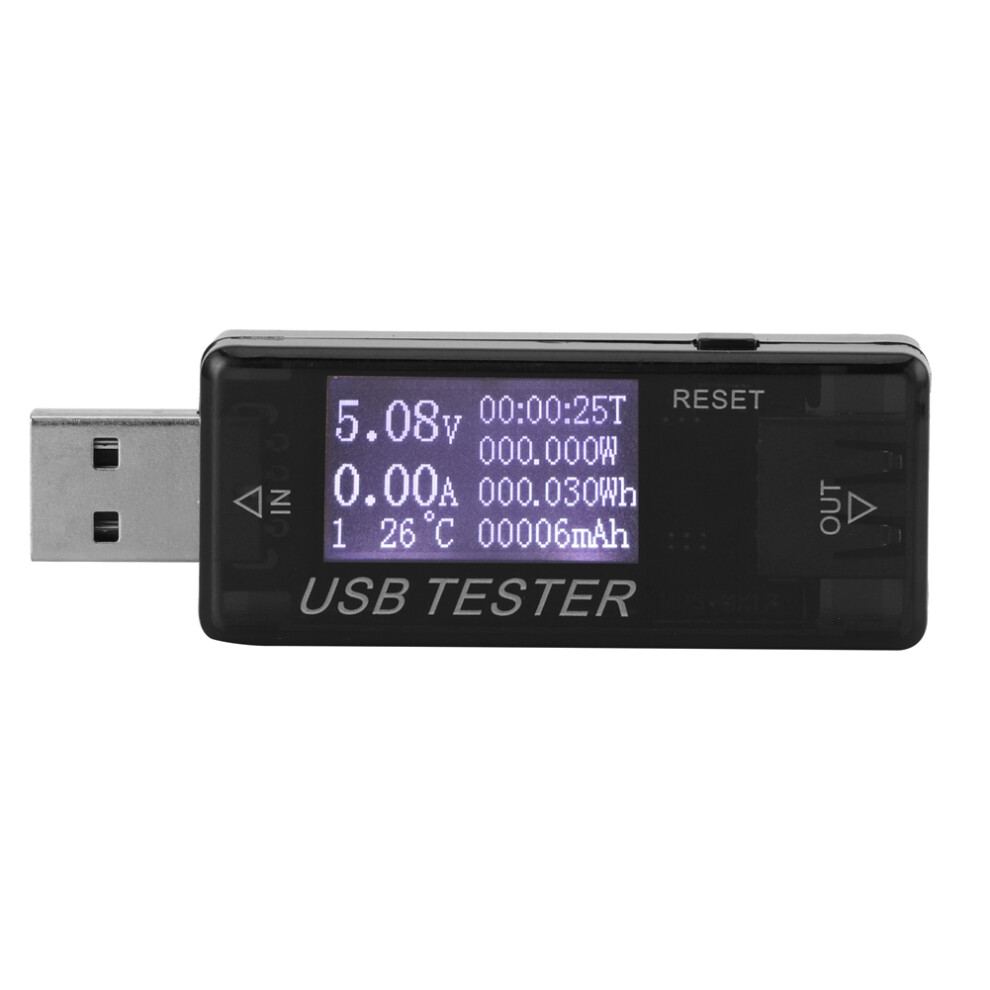 (Black) 8 In 1 Digital Usb Voltage Current Meter 0-5A 0-150W 4-30V Black 323163176864