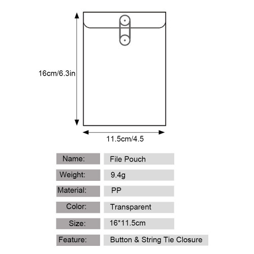 A6 Transparente Mappe mit Knopf und Schnur 1