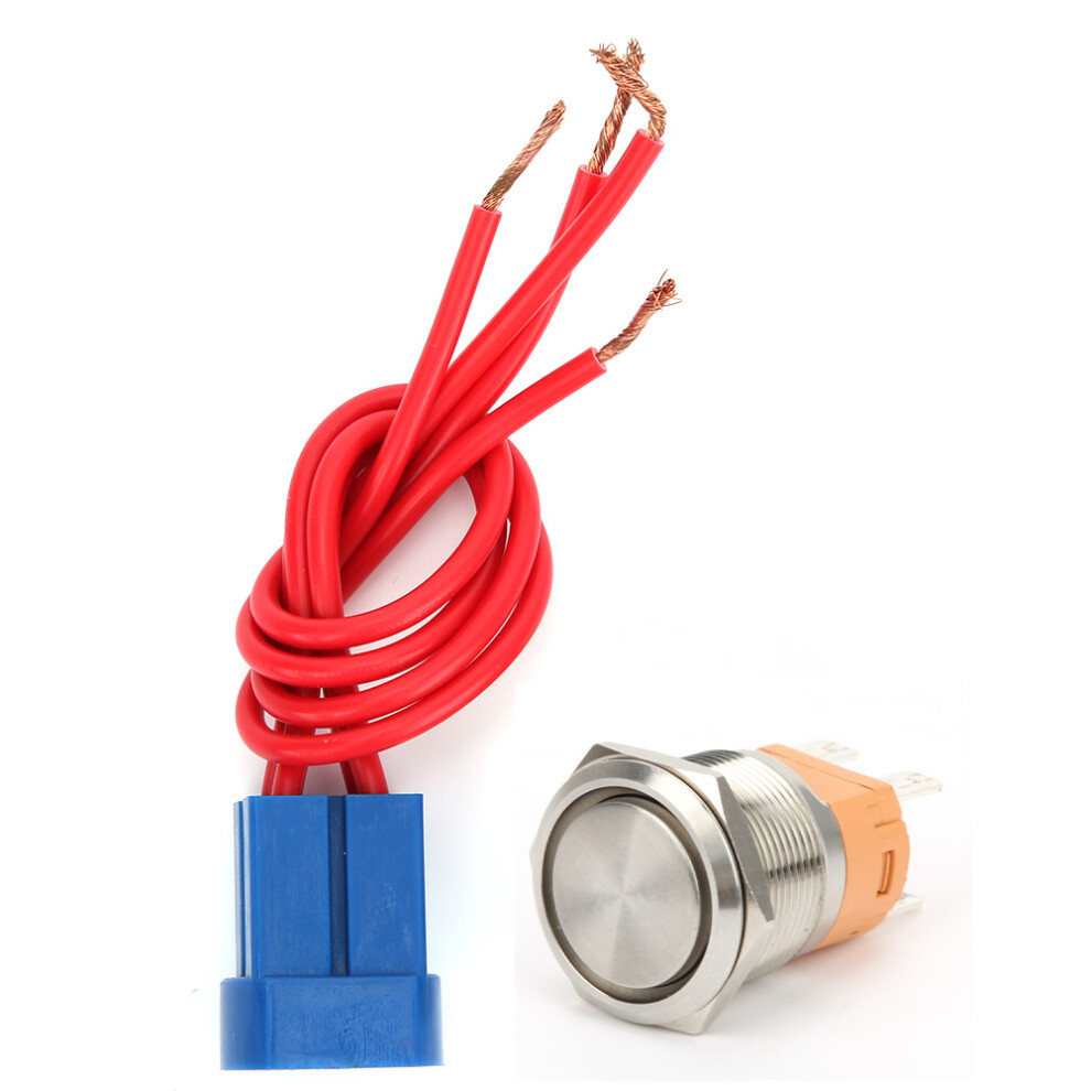 (Self-Locking) 22Mm 250V 20A Push Button Switch Metal Flat Head 4Pin Self Locking 323163183855