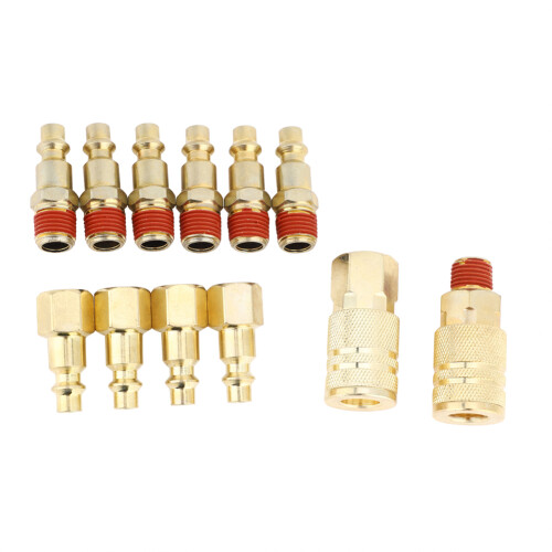 12 Pcs Pneumatic Brass Quick Coupler NPT 1/4in Connector 2