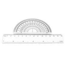 4-teiliges Lineal-Set: Dreieck, Geodreieck, 15cm