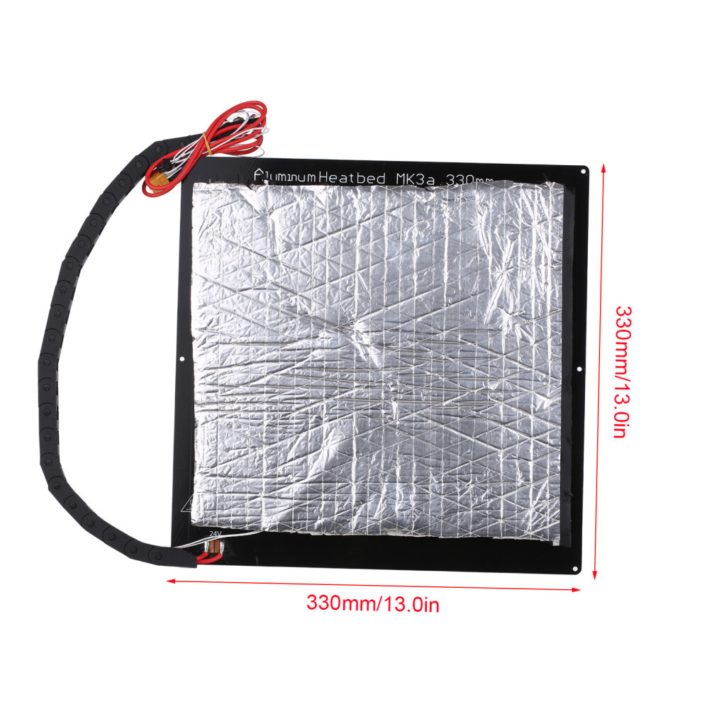 24V 3D Printer Hotbed Mk3 330*330*3Mm Aluminum Plate Wire Insulation 323163180267
