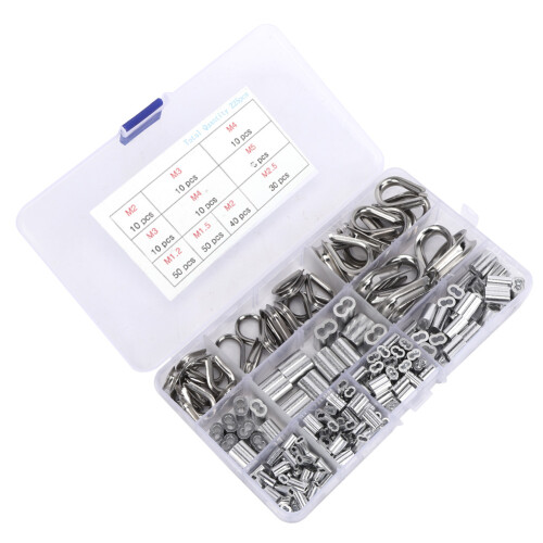 225x Crimp-Ösen M1.2-M5 Drahtseilbügel 1