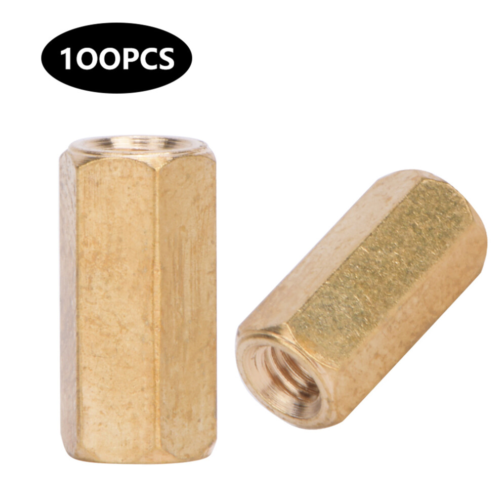 (100Pcs M3 X 10) Brass Standoff M3 Hex Nuts 2-Ways M3x5-20 50100Pcs 323163181776