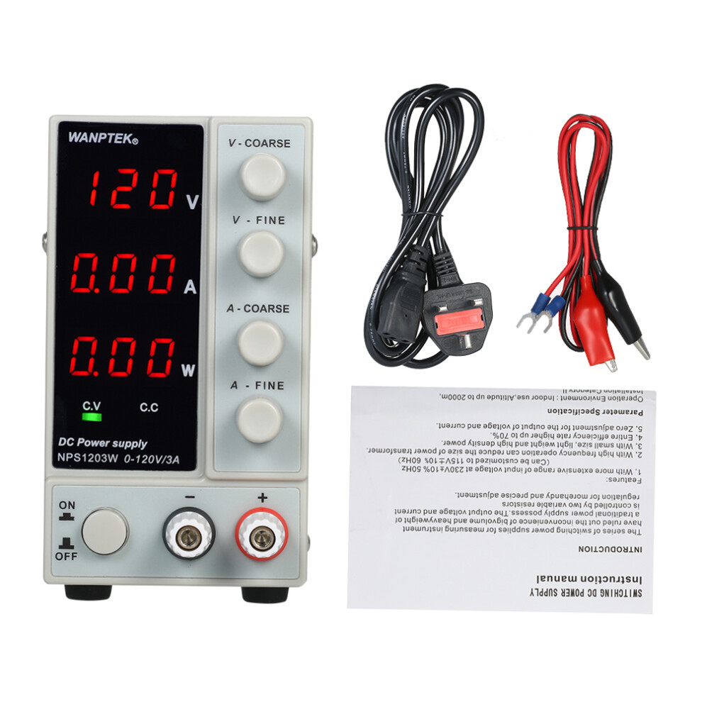 Wanptek Nps1203w 0-120V 0-3A Dc Power Supply Dual Output 323163187235