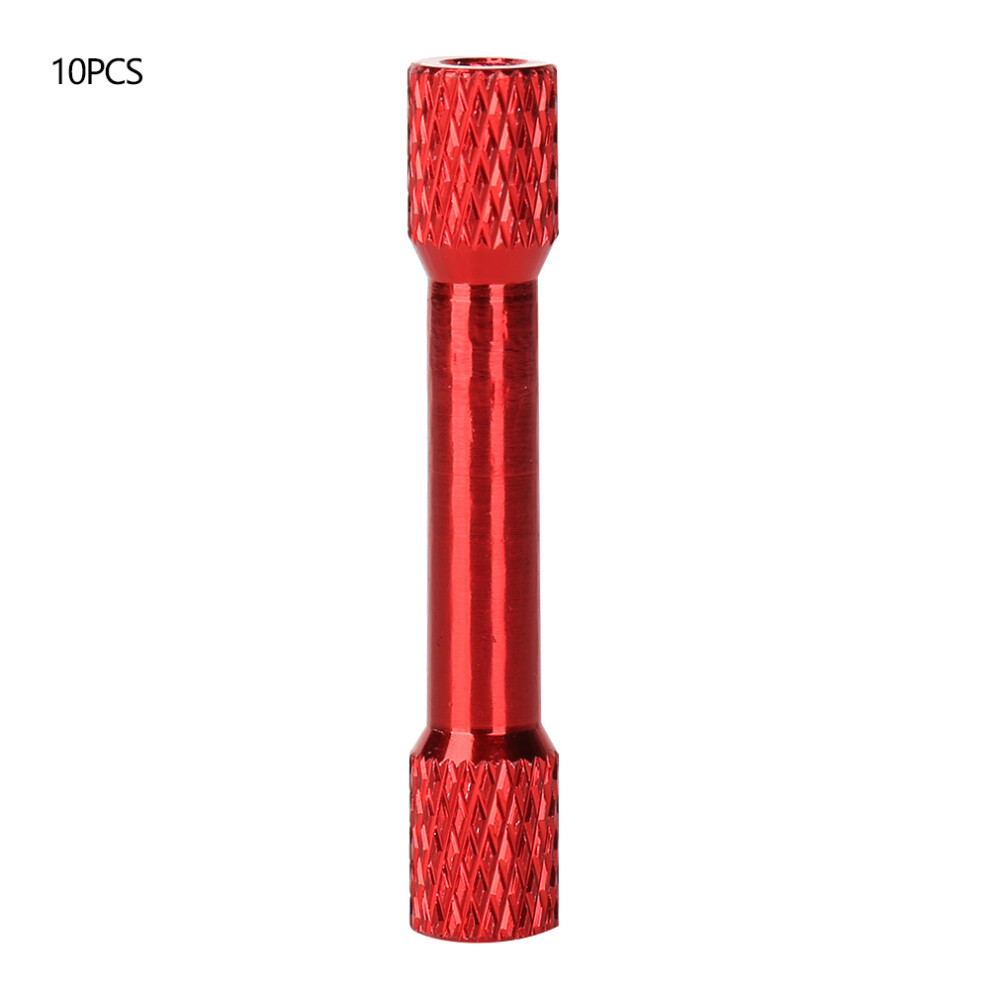 (Deep Red) M3x35mm Anodized Aluminum Standoff Internal Thread Spacer 10 Pcs 323163184265