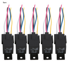 5pcs 12V 30A/40A Automotive Relay 5-Pin SPDT with Harness Socket