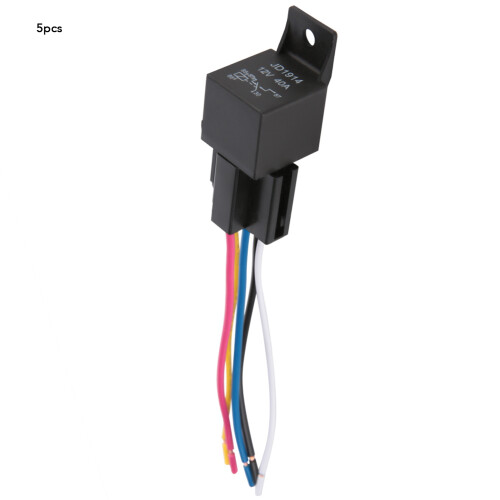 5x 12V 30A/40A Auto-Relais 5-Pin SPDT mit Kabel 2