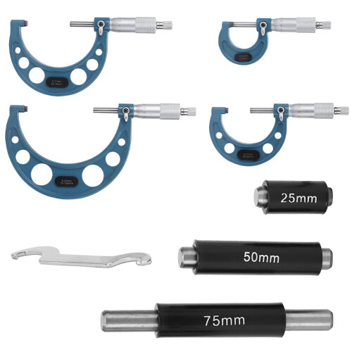 4x Mikrometer Lager Stahl 0-100mm Hochpräzise