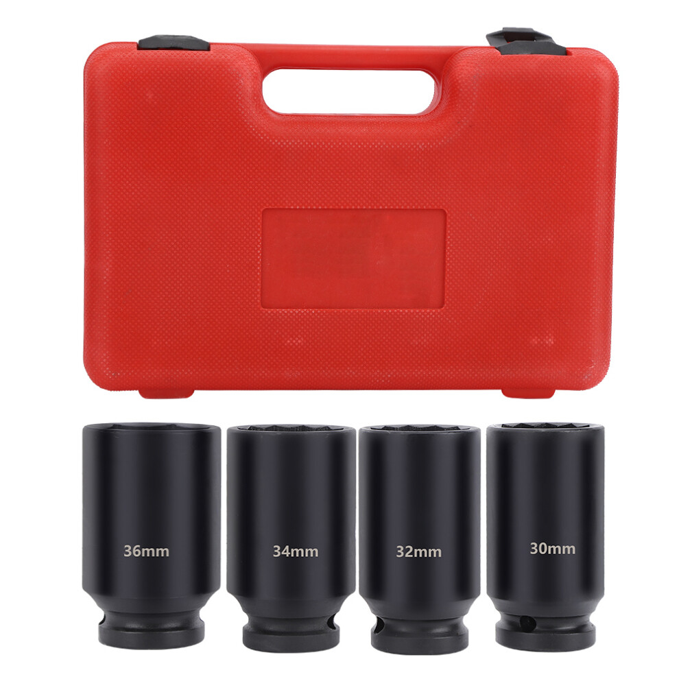 4Pcs Impact Socket High Hardness 1/2In Drive Chrome Molybdenum Steel 323163182322