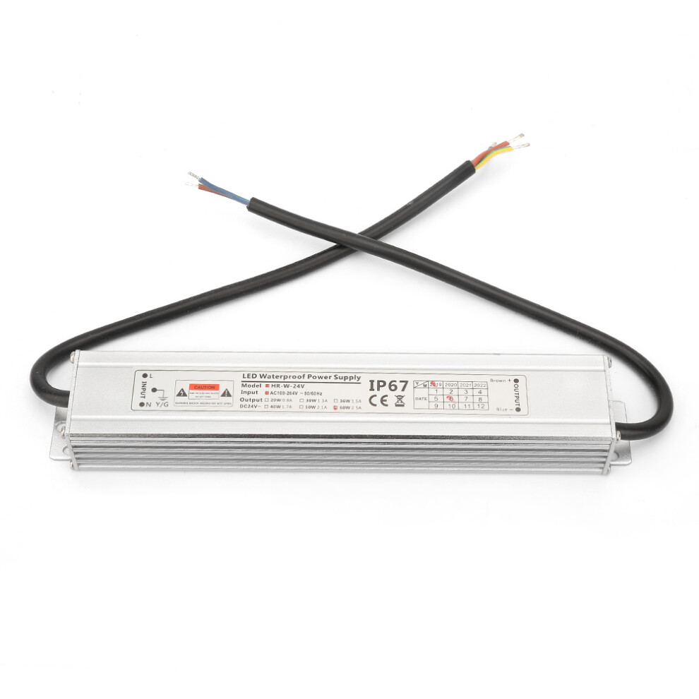 Ip67 Waterproof Aluminum Led Driver Transformer 24V 60W 2.5A 323163193113