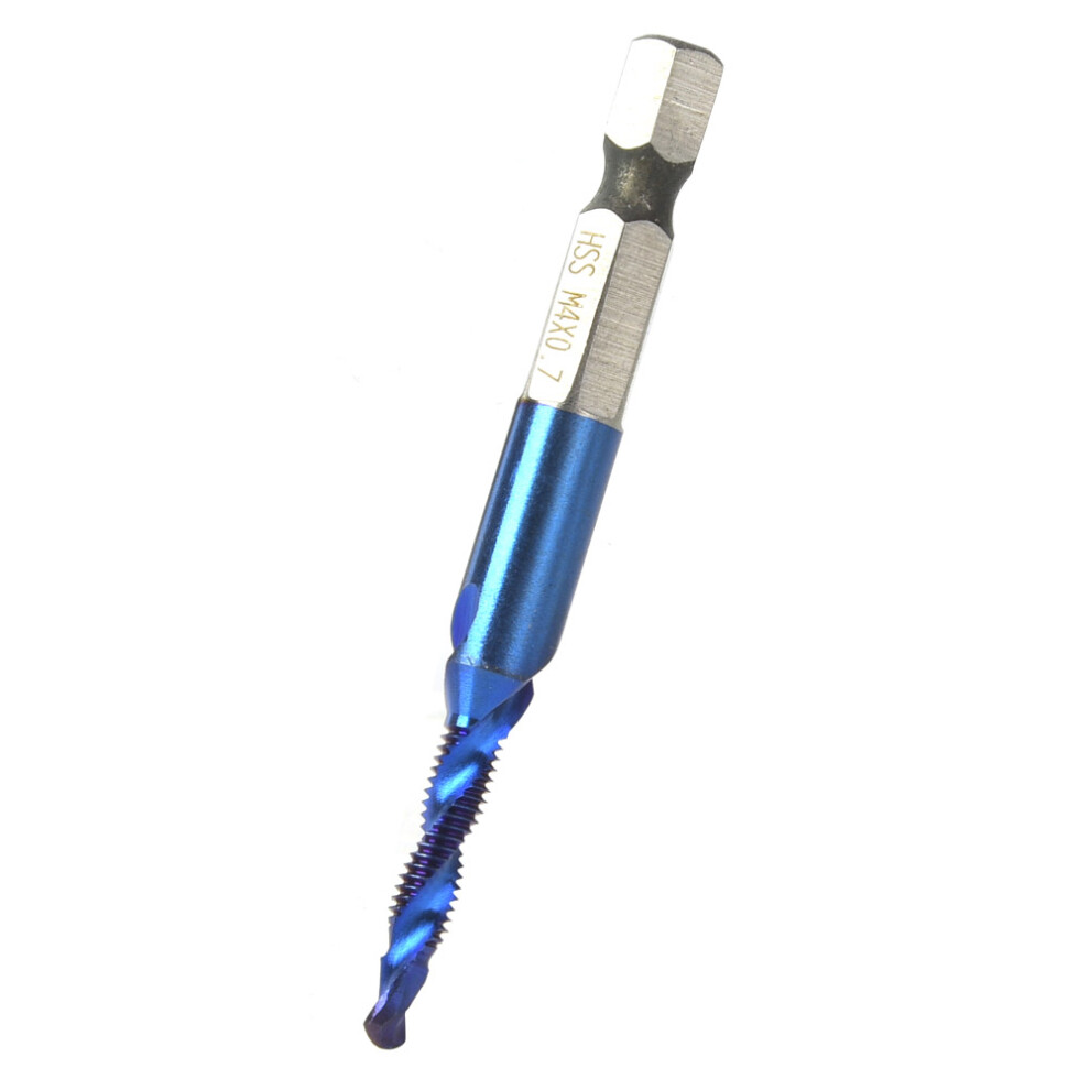 Hss Blue Plated 6.35Mm Hex Shank Compound Tap M4 323163194950