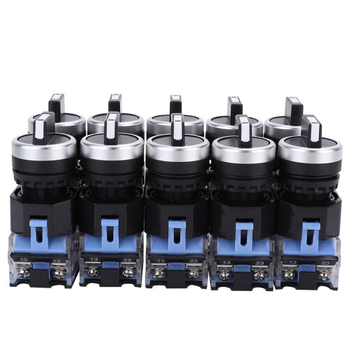 10pcs BEM38-20X/31 22mm 3 Position Self Locking Rotary Selector Switch