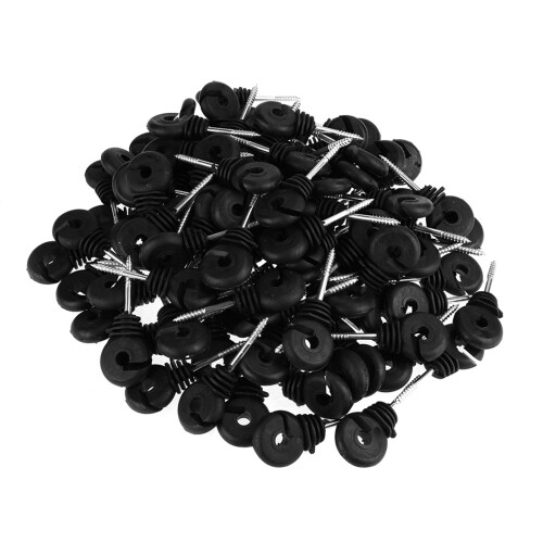 100pcs Short Screw Ring Insulator Electric Fence Post Accessory