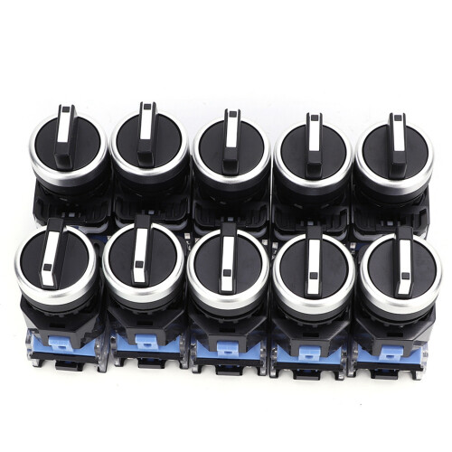 10pcs BEM38-20X/31 22mm 3 Position Self Locking Rotary Selector Switch 1