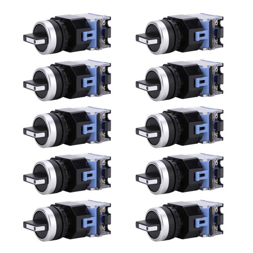 10pcs BEM38-20X/31 22mm 3 Position Self Locking Rotary Selector Switch 2