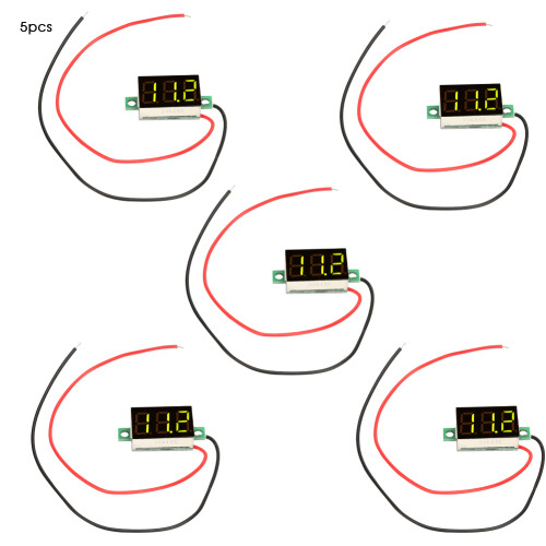 5Pcs 0.36'' LED Digital Voltage Gauge DC2.7-32V