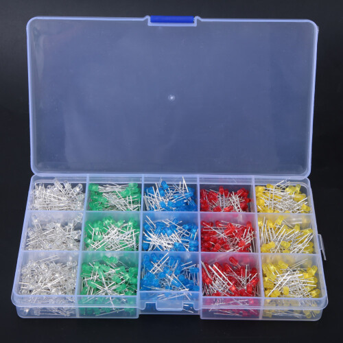 1000Stk LED-Set 3mm bunt in Kasten 1