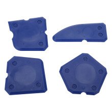 4-teiliges Silikon-Fugenwerkzeug-Set Schaber Blau