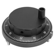 5V 80mm 6Pin CNC Handrad Encoder 100PPR Schwarz