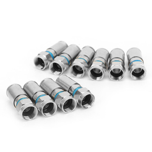 10x RG6 Squeezed F-Stecker Antennenadapter 1