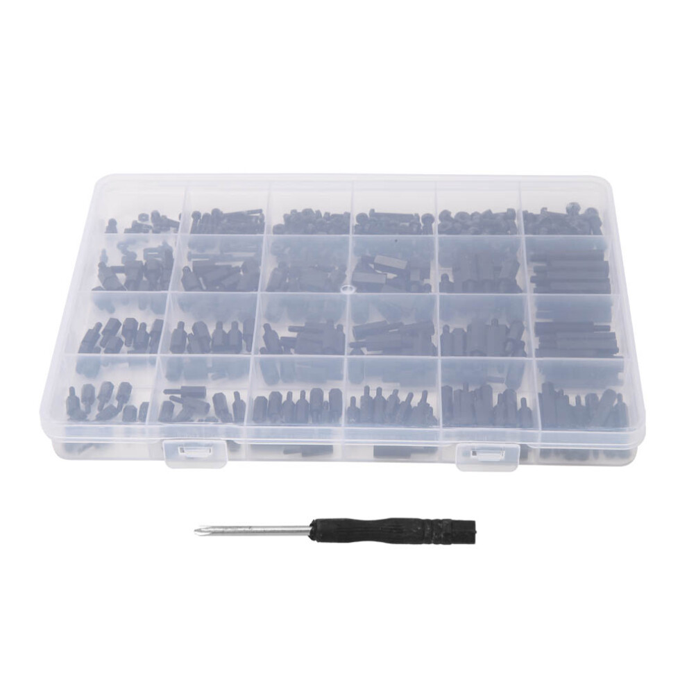 360Pcs M2/M2.5/M3 Black Nylon Hex Standoff Spacer Screw Kit 323163200972