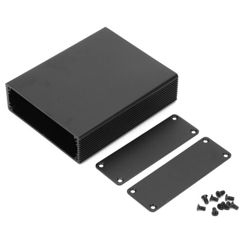Schwarzes Aluminium-PCB-Gerätegehäuse Elektronik-Projektkasten