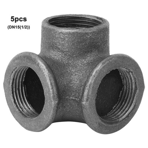 5x 1/2" 90 Bogen Schwarz Eisen