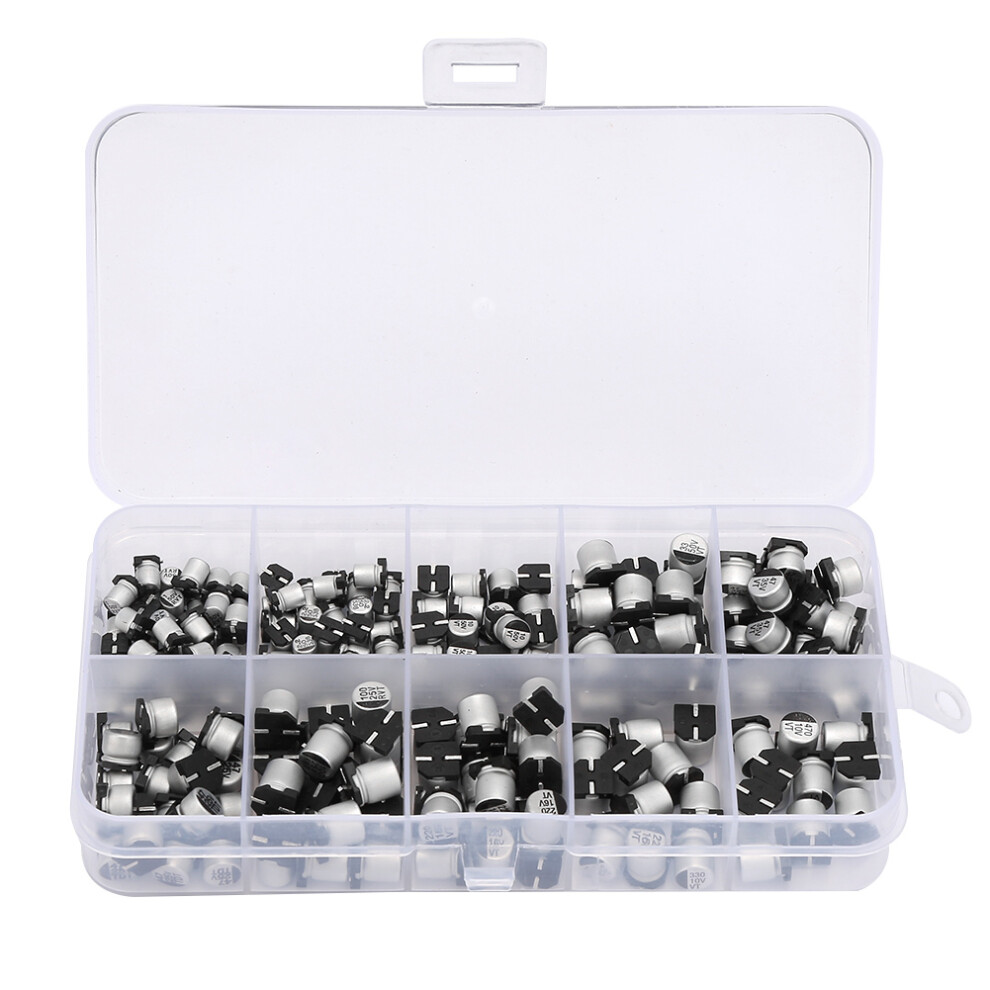 200Pcs Smd Electrolytic Capacitor Kit 10V~50V 1Uf~470Uf With Box 323163216423