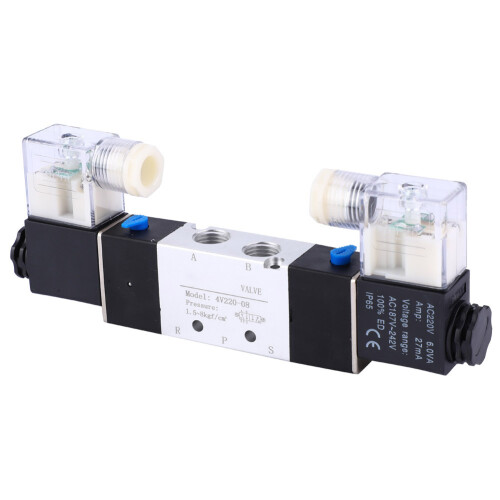 4V220-08 1/4" Einlass 1/8" Auslass Magnetventil 2P AC220V 1