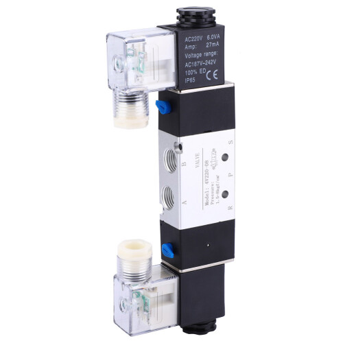4V220-08 1/4" Einlass 1/8" Auslass Magnetventil 2P AC220V 2