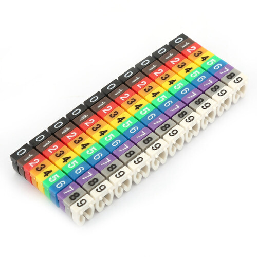 100x Digital Kabelnummernröhrchen 4mm² 1