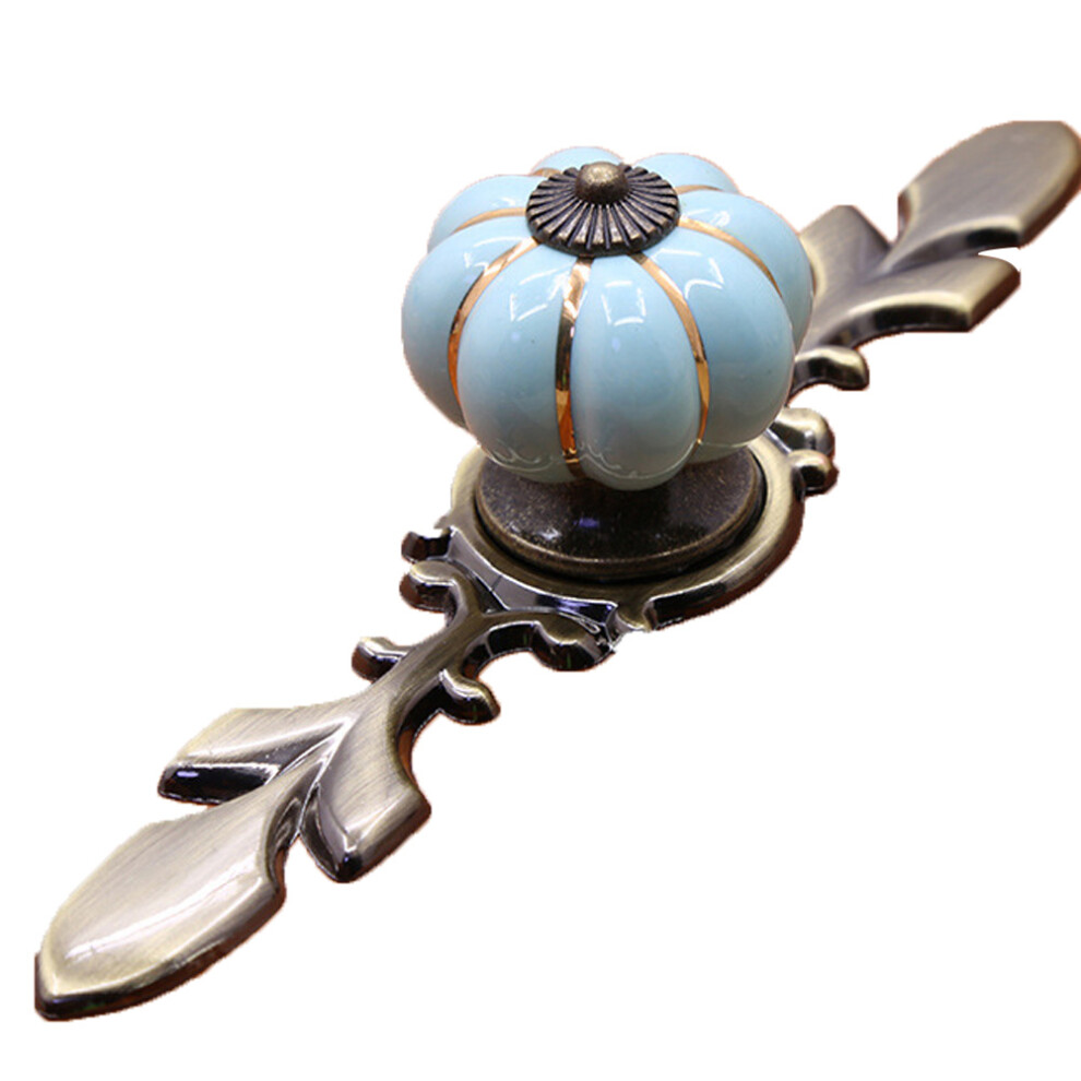 Pumpkin Ceramic Drawer Pull Light Blue 323163219806