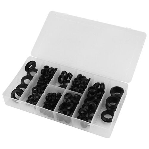 180 Stk Gummi-Einlagebüchsen Set 8 Größen für Kabel 2