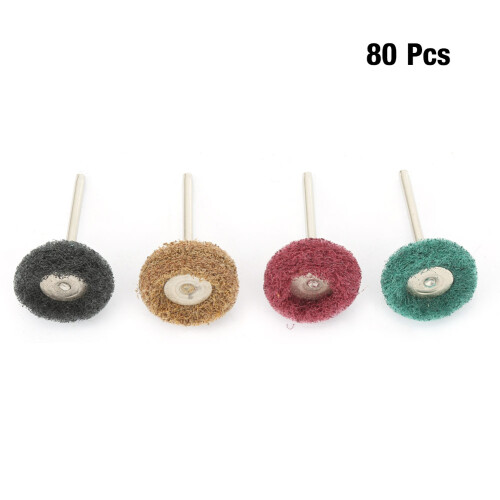 80x 25mm Schleifscheiben-Bürsten-Set zum Reinigen 1
