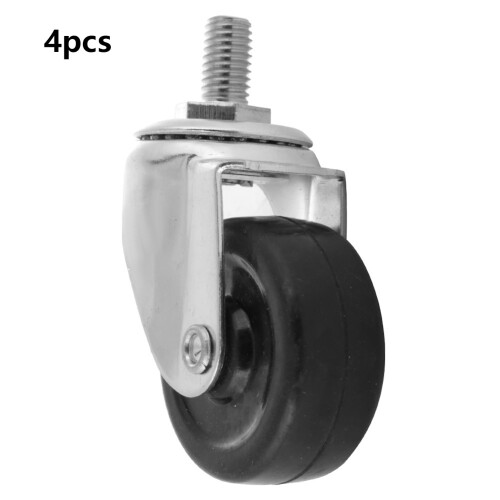 4x 50mm Gabelräder mit Gewindestab für Wagen 1
