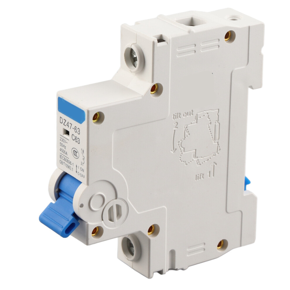 230Vac Dz47â63 1Pole Miniature Circuit Breaker Cutout Switch (63A) 323163235417