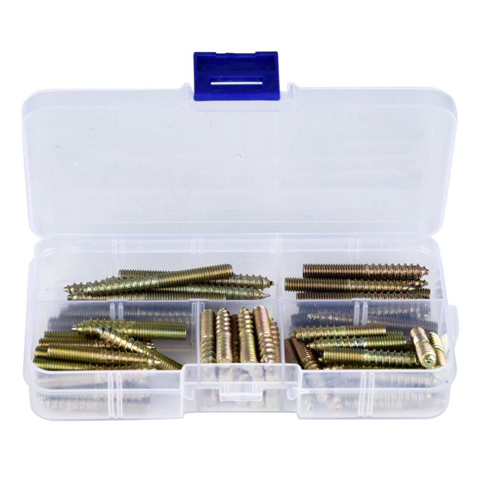 80Pcs M5 Dowel Screw Woodworking Connector Double Ended Bolt 323163237244