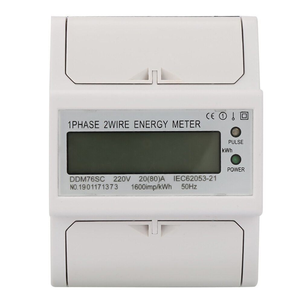 Single Phase 4P 20-80A Lcd Din Rail Wattmeter Ddm76sc 323163236063