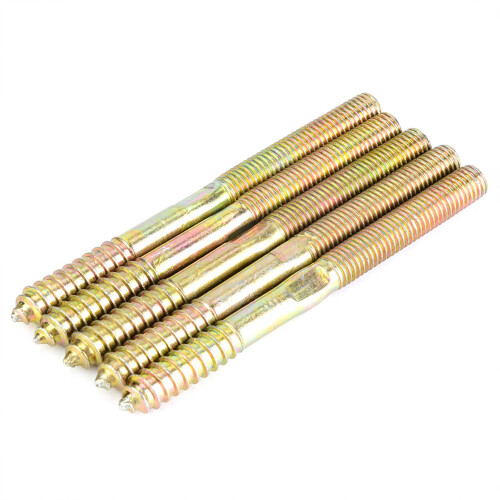 5x 10x120mm Gewindebolzen Möbelverbinder Doppelendig 1