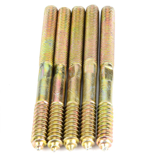 5x 10x120mm Gewindebolzen Möbelverbinder Doppelendig 2