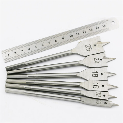 6x Holzbohrer 10-25mm Sechskant Flachbohrer 1