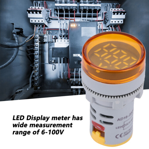 LED DC Voltmeter Digital Display Rundsignallicht Gelb 2