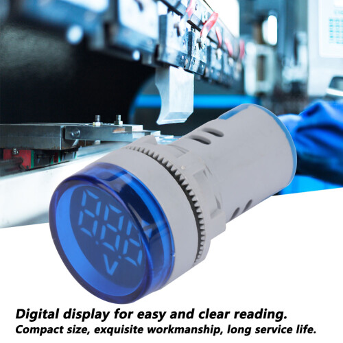 LED DC Voltmeter Digital Display Rundsignallicht Blau 2