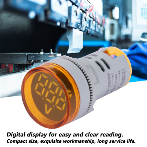 LED DC Voltmeter Digital Display Rundsignallicht Gelb 1