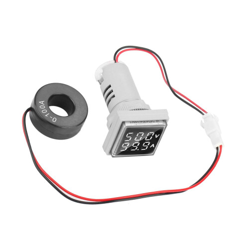 LED Digitalvoltmeter Stromzähler 22mm 0-100A 2