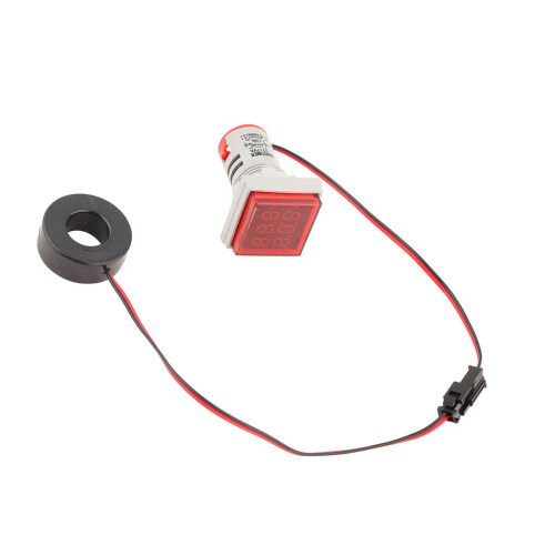 LED Digital AC Volt/Amp Meter 22mm 0-100A Red 2