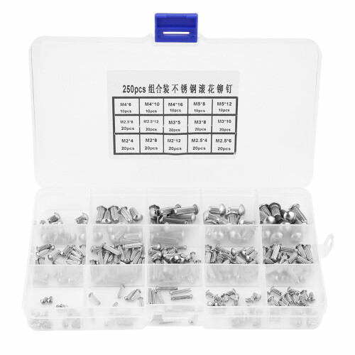 250 Stk. M2-M5 Nieten-Set Edelstahl