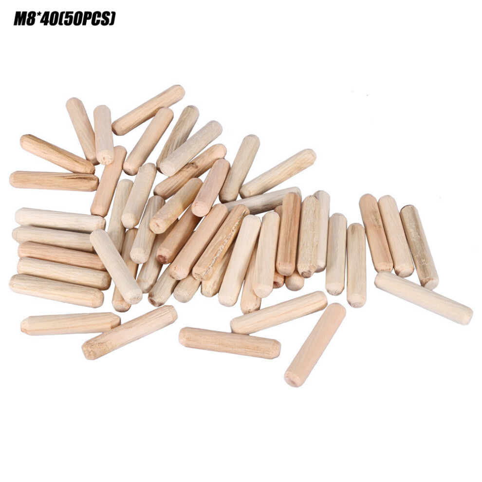 50Pcs Cabinet Drawer Round Fluted Wooden Craft Dowel Pins Rods (M8*40) 323163240237